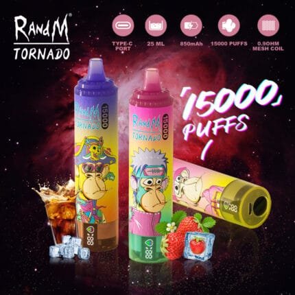 FUMOT RandM 15000 Puffs 拋棄式電子煙 歐美爆款 炫彩LED螢幕