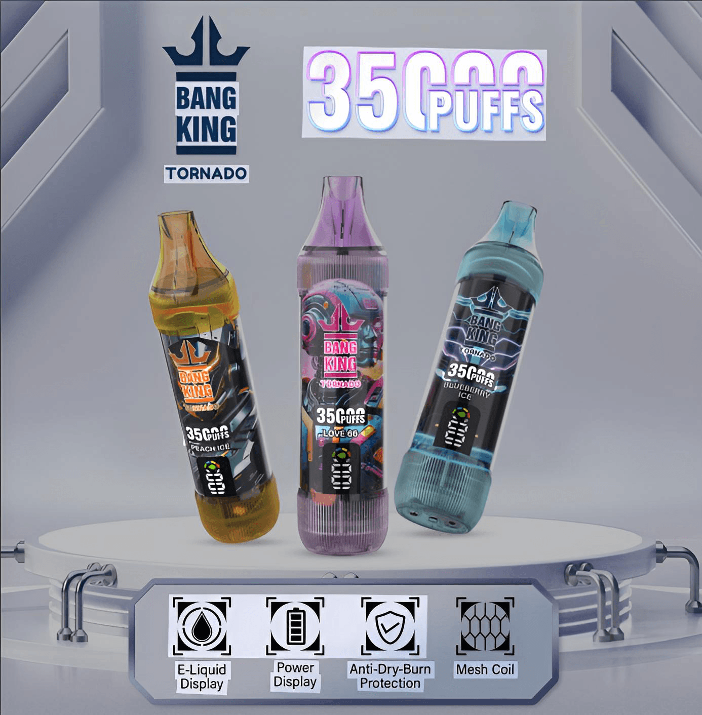 Bang King 35000 Puffs 大容量拋棄式電子煙 歐美爆款 雙油箱設計 實拍圖