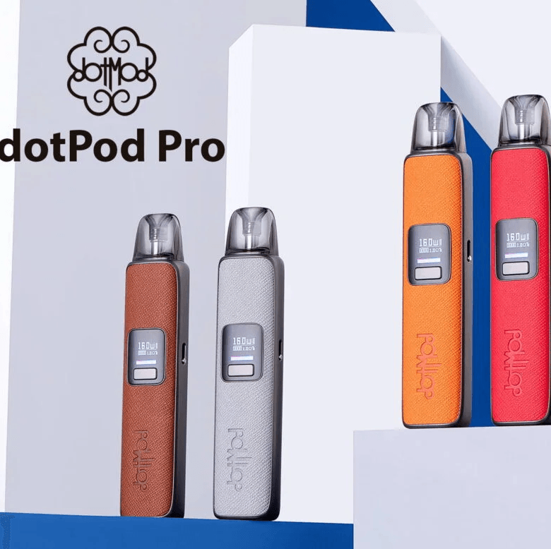 DOTMOD Dotpod Pro 佩特里皮革主機外觀細節與 LED 螢幕界面-熱力蒸氣電子菸推薦